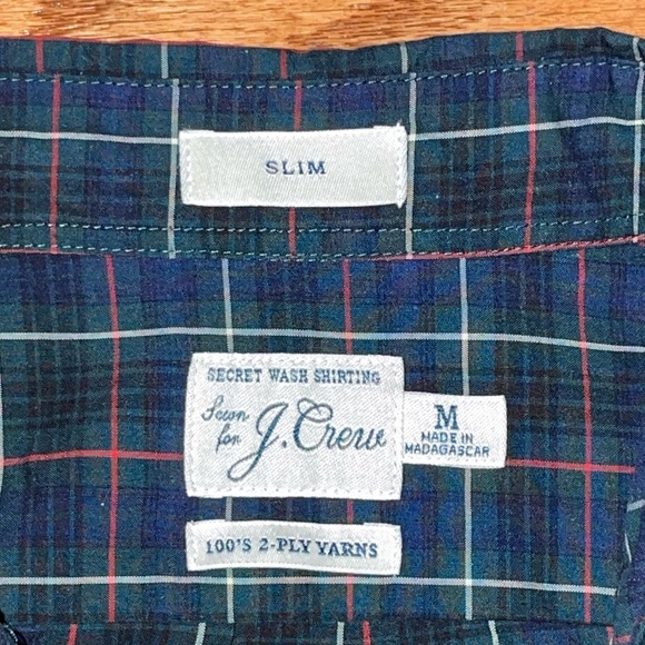 J.Crew Slim Secret Wash Poplin Cotton Shirt - Size Medium - Picture 8 of 9